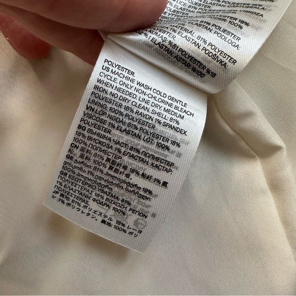 H&M (XXS) Double-Breasted Blazer in Ivory, Black and Beige Plaid - Picture 13 of 14